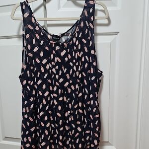 Torrid Navy and Pink/Peach Popsicle Patterned Tank Top